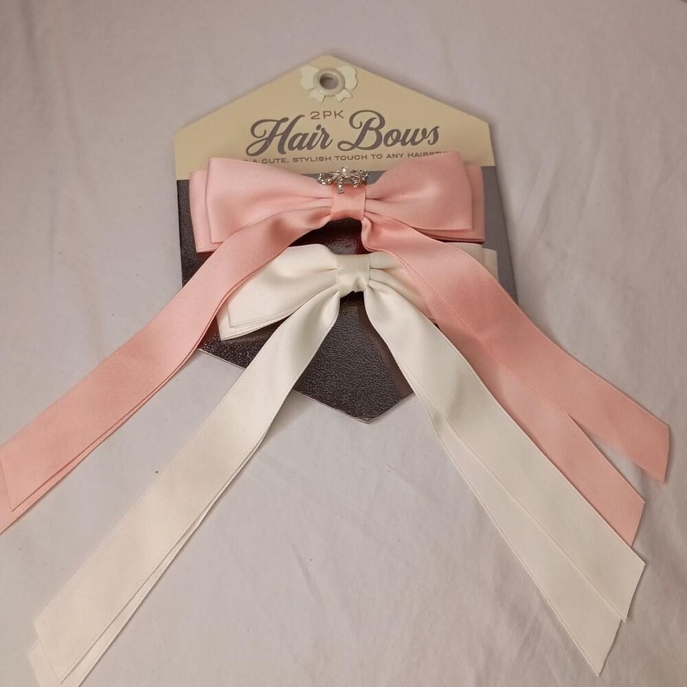 Women's 2PC COQUETTE BOWS multi Hair-accessories clip on - Picture 2 of 5